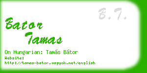 bator tamas business card